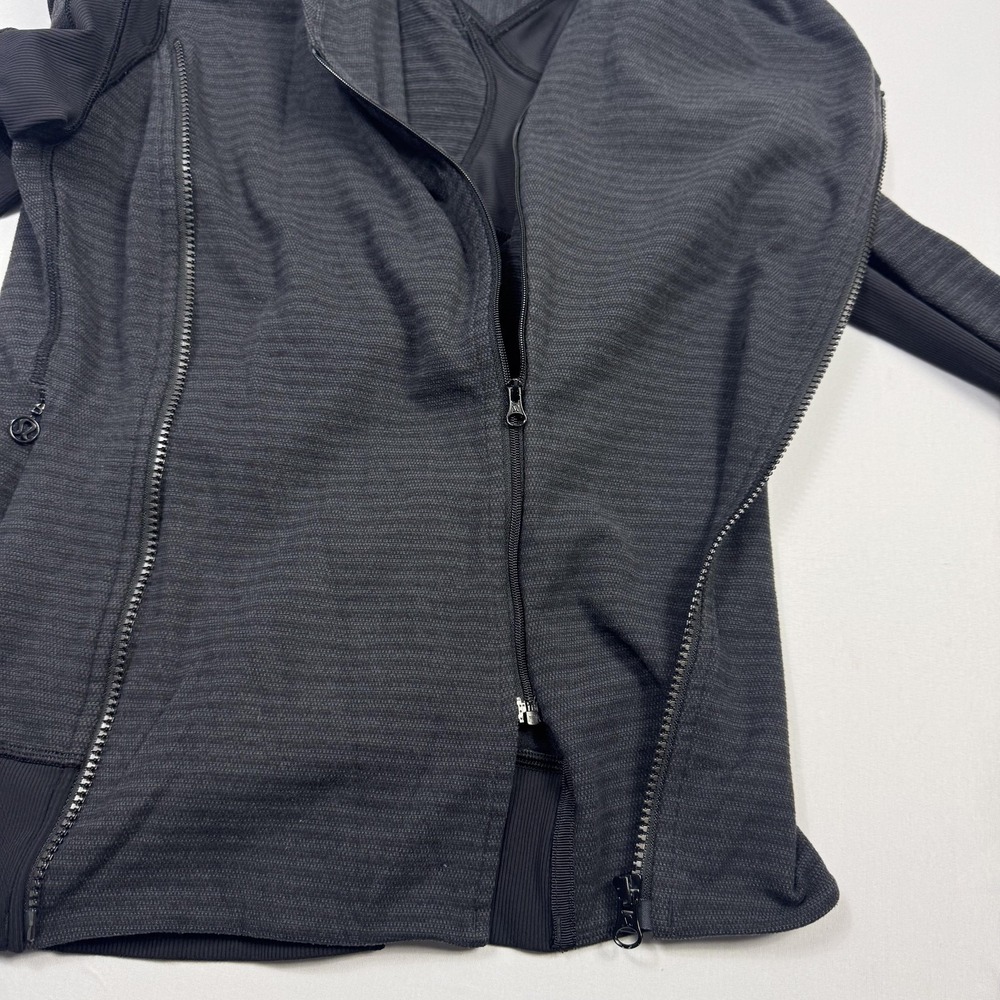 Lululemon Hoodie Womens 2 Gray Full Zip Slim Knit Hooded Stretch Activewear‎ - Picture 6 of 11